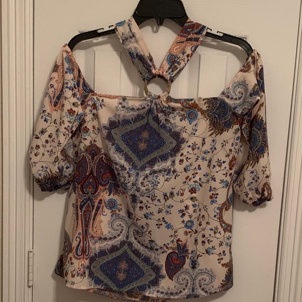 Cute paisley off the shoulder top